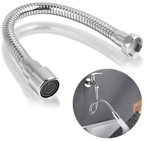 Jecdfs wasserhahn verlängerung 30cm, Hergestellt aus rostfreiem Stahl 304, wasserhahn küche aufsatz, Universell einsetzbar, Richtung fixierbar, für Zähneputzen, Gesicht und Haare waschen