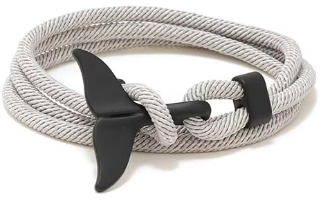 aninu Bracciale Balena Orca con App Monitoraggio – Adozione Simbolica Orca (Balena Assassina), Bracciale Surfista Ciondolo Pinna di Balena, Amicizia Coppia Regalo Uomo Donna Bambini, 7 Colori