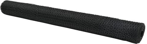 vidaXL Hexagon Fence Grey 1.4x25m Steel PVC-Coated Outdoor Garden Plant Barrier