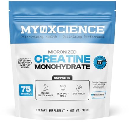 MYOXCIENCE Micronized Creavitalis Creatine | The World’s Purest Micronized Form of Creatine Monohydrate | Supports Muscle Performance, Lean Body Mass, & Cognition | 75 Servings