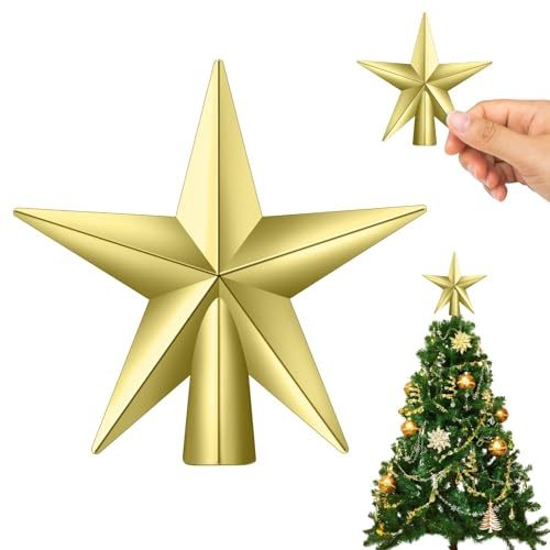 Weihnachtsbaum Stern, Weihnachtsbaumspitze Klein, Mini Baumspitze, Baumspitze Weihnachten Sterns, Christbaumspitze Stern, 8.5 cm, Mini Deko Weihnachten für Klein Weihnachtsbaum