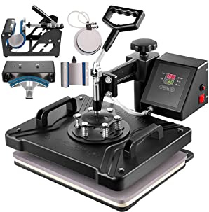 5 6 8 In 1 Heat Press Machine T Shirt Transfer Printer Muntifunctional Sublimation For Mug/Latte Mug/Hat/Plate/Bottle,Forte Adaptabilité(5 in 1 12x15 Inch)