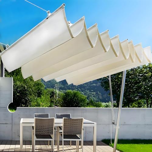 Ausziehbarer Ersatzbezug für Pergola, zum Aufschieben mit Drahtseil, Sonnensegel, Markise für Terrasse, Deck, Hof und Veranda, 1,1 m x 6 m, UV-Schutz, einfache Installation