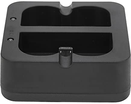 TOPINCN Dörrklocka Batteriladdare Dubbelportladdare för Videodörrklocka Plastladdare Batteri för Videoanvändare Svart