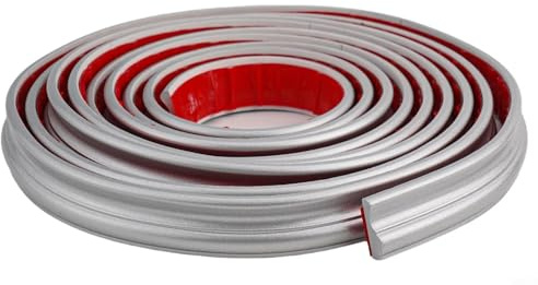 Honseadek Kit de panneaux muraux pour la maison et le jardin – Bande décorative en PVC, 5 m de long, pour mur de fond TV et miroirs de salle de bain (argenté)