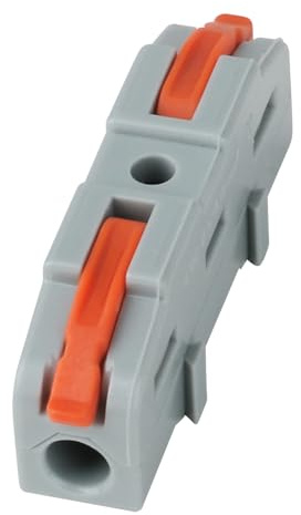 CILIA Lot de 50 Bornes de Raccordement en Ligne à Levier 1 Entrées - Connecteurs Électriques Rapides pour Prolonger et Réparer les Câbles, Bornes de Jonction Universelles (0,08-4 mm²), Gris/Orange
