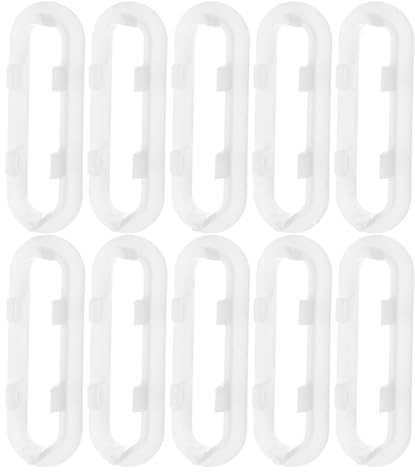 Veemoon Lot de 10 Couvercles Décoratifs de Trop-plein Ovales Blancs pour Lavabo de Salle de Bain en Plastique, Protection Anti-débordement, Insert Pratique pour Évier, Accessoire