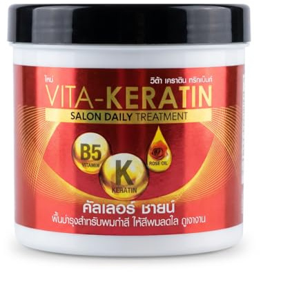 VITA-KERATIN hårmask keratin rosenolja B5 daglig glans vård färg 250 g - färgglad hårvård