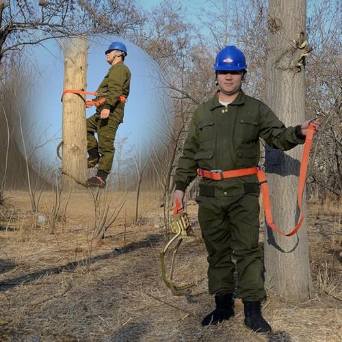 Kommersiella bärbara trädklättringstipsar, trädklättringsutrustning för trädarbete/fruktskörd/djungelarbete utomhus, justerbart träningsset för trädklättring, lastkapacitet: 150 kg