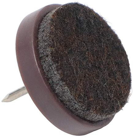 Adsamm® / 100 x Filzgleiter mit Nagel/Braun/Ø 24 mm/rund/Möbelgleiter mit Stift in Premium-Qualität