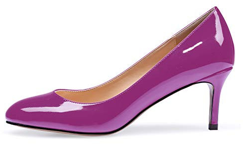 elashe- Scarpe col Tacco Punta Chiusa Donna - Elegante Alto 2.5 inch - Scarpe con Tacco Donna Viola EU39
