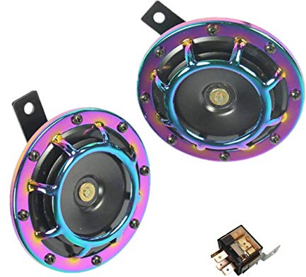 YIYIDA Car Horn Tromba elettrica per auto 135DB 12V Truck Horn clacson Elettrico Suono Alto e Basso in Metallo Altoparlante Metallo Tromba per qualsiasi veicolo 12V Lorrys Treni Barche Moto Auto ecc