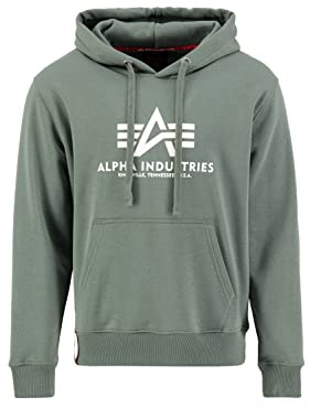 Alpha Industries Basic Hoody Kapuzensweat für Herren Vintage Green