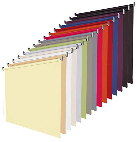 Verdunklungsrollo Seitenzugrollo lichtundurchlässig Blickdicht B142 x H180 cm Stoff Brombeere, Rollo für Fenster Verdunkelung mit Bohren Kettenzugrollo Verdunkelungsrollo Sonnenschutz