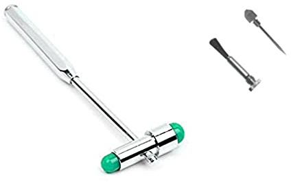 Comdent Babinsky Buck Marteau réflexe neurologique 7 Examen diagnostique avec broche et brosse, Acier inoxydable, Vert