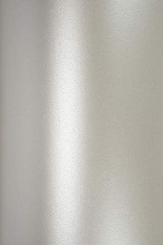 Netuno 10x Perlmutt-Echt-Silber Bastelkarton DIN A5 21 x 14,8 cm 250g Majestic Real Silver Effektkarton Silber Metallic-Effekt schimmernd für Hochzeitskarten Geburtstagskarten Weihnachten