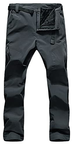 Skihose Herren Damen Outdoor Winddicht Wasserdicht Warm Paar Schneehose Winter Ski Snowboard Fleece Hose Herren Dunkelgrau 01 Tag Größe M