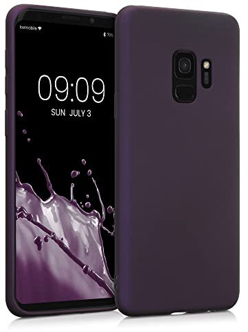 kwmobile Case kompatibel mit Samsung Galaxy S9 Hülle - Schutzhülle aus Silikon metallisch schimmernd - Handyhülle Metallic Brombeere