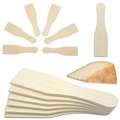 Lot de 6 spatules à raclette en bois - Evite les rayures du revêtement antiadhésif - Grattoir à raclette