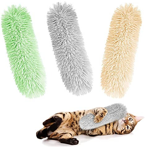 SUPERFA 3 Pack Catnip Toys for Indoor Adult Kittens, Interactive Plush Cat Toys with Built-in Catnip and Sound, Small