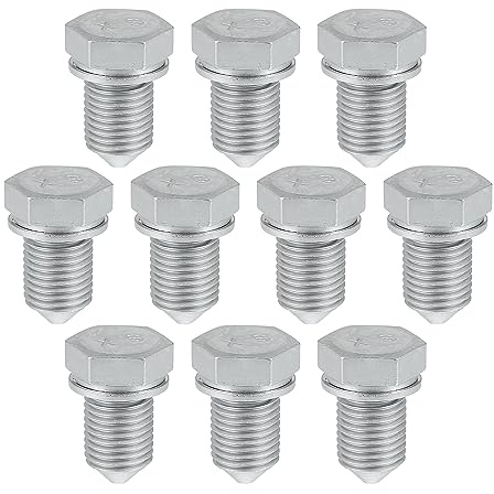 X AUTOHAUX 68004313AA 10 Stück Ölablassschrauben mit Dichtung Ölablaßschraube M14 x 1,5 Magnetische Ablassschraube Ölwanne