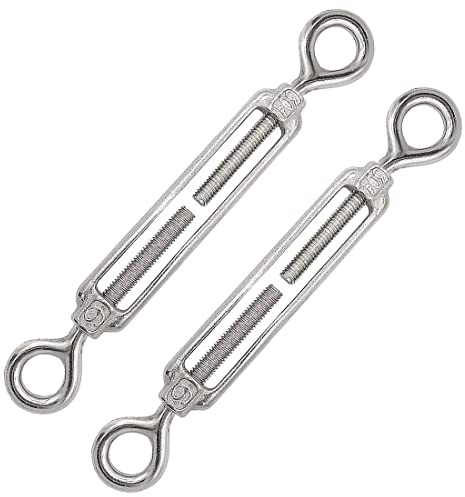 OULVLIFE Tenditore M4 in Acciaio Inossidabile 304, Tenditori per Funi Metallici Regolabili Ganci per Impieghi Pesanti 2 Pezzi per Tenda di Installazione, Appendere La Casa, Filo da Giardino, Ecc.