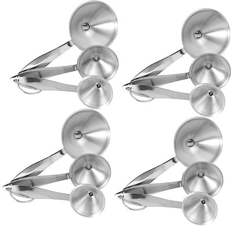 LIFKOME 4sets Imbuti Acciaio Inossidabile Mini Per Cucina Design Pratico Per Trasferimento Di Liquidi e Salsa Di Soia s e Confezione
