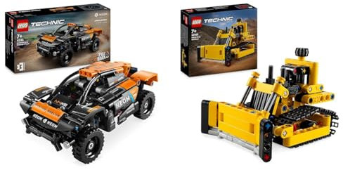 LEGO Technic NEOM McLaren Extreme E Race Car Toy For Kids, Boys & Girls Aged 7 & Technic Heavy-Duty Bulldozer Set, Construction Vehicle Toy for Kids, Boys and Girls