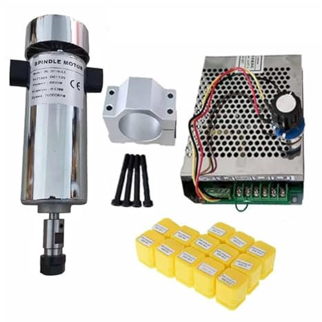 Moteur de broche CNC Kits de broches CNC Kit de moteur de broche CNC refroidi par Air, ER11/mandrin 800W + régulateur de vitesse d'alimentation for la gravure Pour fraiseuse de gravure de routeur CNC