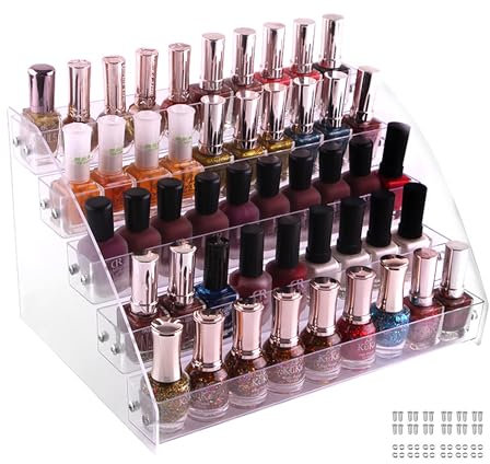 Nagellack Box Transparent, 5-Stufiger Acryl-Display-Ständer, Sonnenbrillen-Aufbewahrungsbox, Parfüm-Ständer, Desktop-Aufbewahrungsbox für Puppen, Schmuck, Cupcakes und Kosmetik