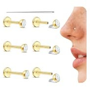 YADOCA G23 Titan Helix Tragus Ohrringe Innengewinde Labret Conch Piercing Hypoallergen in Silber Gold - Schmuck