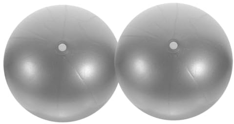 2 Stück Pilates Yogaball 25cm Pvc für Yoga und Workouts | Wiederverwendbare Core Bälle, Silberfarbene Oberfläche, Belastbar und Tragbar, für Gymnastiktraining