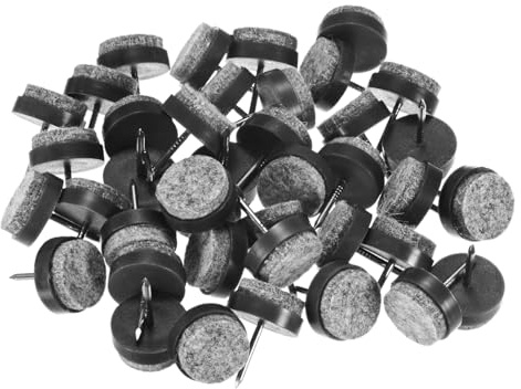 M METERXITY 40-Pack Furniture Felt Pads Nail-on, 0.79 (20mm) Heavy Thickening Felt Round Pad for Chair/Table, Hardwood Floor Protector [Black]