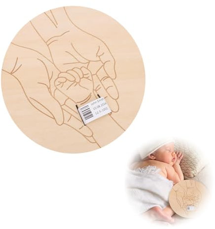 XURJUMI Andenken Holz Für Baby Geburt Ankündigung Gravur Geburt Krankenhaus Armband Display Halter Für Babyfotografie