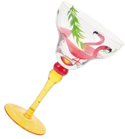 Garneck Bicchiere Da Vino Flamingo Margarita Elegante Accessorio Per Feste in Casa Dipinto Facile Da Riporre