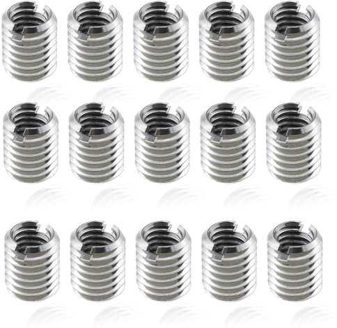 15 piezas de inserción de rosca M10 a M8, casquillo roscado de acero inoxidable, adaptador de rosca, casquillo roscado de 15 mm de acero inoxidable, M10 roscado a M8, para turbinas de vapor de