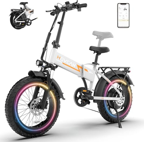Movcan Q20 Folding Electric Bike, 52V 15.6Ah Removable Concealed Battery 20” Fat Tire Dirt Bike,1500W Motor 30 MPH Top Speed E Bikes, 7 Speed Dual Hydraulic Brake Electric Bikes for Adults