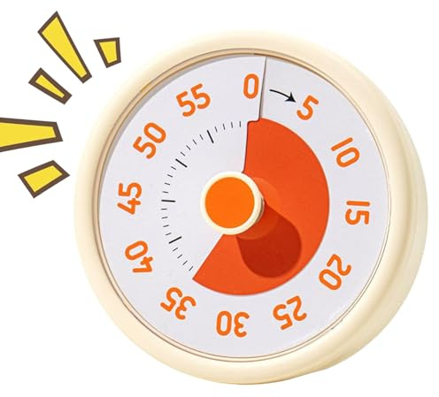 Kustimantu Timer visivo per sala di classe,Timer | Orologio digitale 60 minuti con allarme per gestione casa, scuola, cucina, sport, insegnante toilette