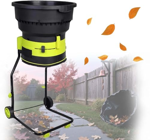 Biotrituratore Foglie da Giardino 2500W, Trituratore Elettrico 8000RPM, Mulcher per Compostaggio, Riduzione 17:1, Hopper Ampio, Ruote Resistenti e Sacco Raccoglitore(Powercordx20m)