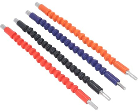 Fdit Extension D'arbre Flexible Tournevis Flexible Arbres Souples pour Perceuses électroniques 4 Pièces, Extensions de Foret de 11,6 Pouces pour Espaces Restreints