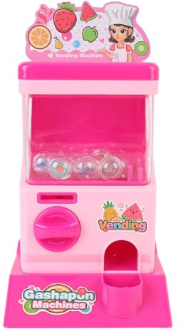 Maqulae Máquina de Cápsulas en Miniatura, Máquina Expendedora de Juguetes para Niños con Cajas Ciegas de Huevos Sorpresa, Juguete Educativo de Escritorio, para Niños y Niñas (Rosa)