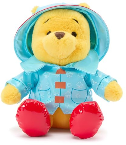 Disney Store Official Peluche Winnie l'ourson en vêtements de Pluie, Peluche de 18 cm/7 à Collectionner avec Veste, Chapeau et Bottes
