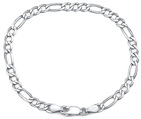 SILVEGO Herren Armband aus 925 Sterling Silber Typ Figaro 4mm breit