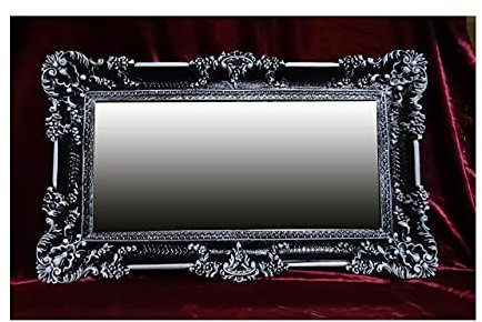 Lnxp WANDSPIEGEL BAROCK BAROCKSPIEGEL SCHWARZ WEIß 96x57 ANTIK Spiegel Rokoko LUXURIÖS BADSPIEGEL 75SP