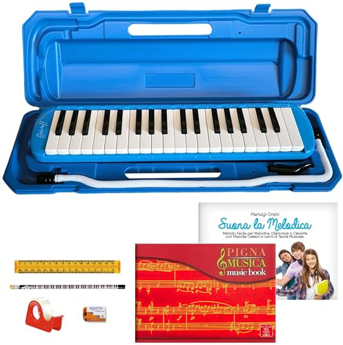 Kit Melodica Diamonica Pianica Clavietta ffalstaff tipo Angel 37 Tasti con set di cancelleria