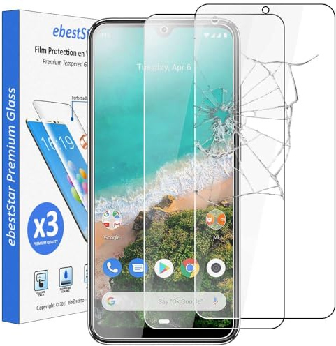 ebestStar - [Lote x3 Cristal Templado Compatible con Xiaomi Mi A3 Protector de Pantalla, Película Vidrio Protectora Ultrafina, Dureza 9H, Sin-Burbujas [Phone: 153.5 x 71.9 x 8.5mm, 6.01'']