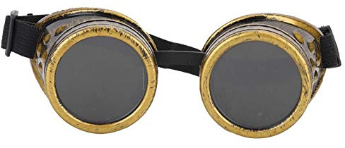 Alomejor Steampunk Brille Steampunk Goth Cosplay Vintage Brille Rustikale Sonnenbrille für Männer Frauen(Bronze-)