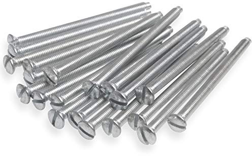 Harlington Group Pack of 20 M3.5 x 50mm Screws Long Electrical Machine Screw for Light Switch and Plug Sockets Bright Zinc Plated DIY 2 inch Plated Slotted Head Harlington Hardware