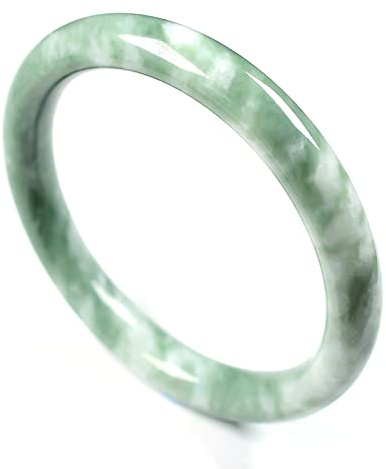 DNTENG Jade-Armband für Damen, 100 % natürliche, grüne Jade, Glücksbringer, echte runde Jade-Armreifen der Güteklasse A, mit Schmuckschatulle und Zertifikat, innen 54–64 mm