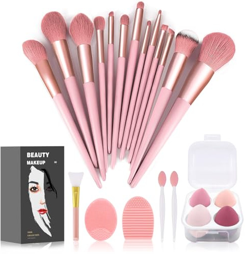 Koccido Makeup Brushes 22 Pcs Makeup Kit,Foundation Brush Eyeshadow Brush Make up Brushes Set (Pink, 22 Piece Set)
